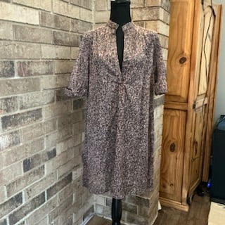 Vintage 1970s Floral Polyester House Dress Size 12 ILGWU Union Made USA (1 of 11)