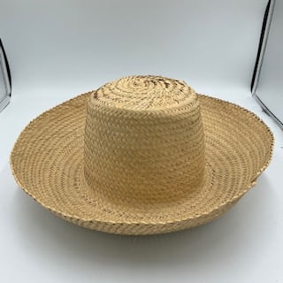 Vintage Woven Straw Hat Wide Brim Sun Hat Natural Fiber (1 of 6)