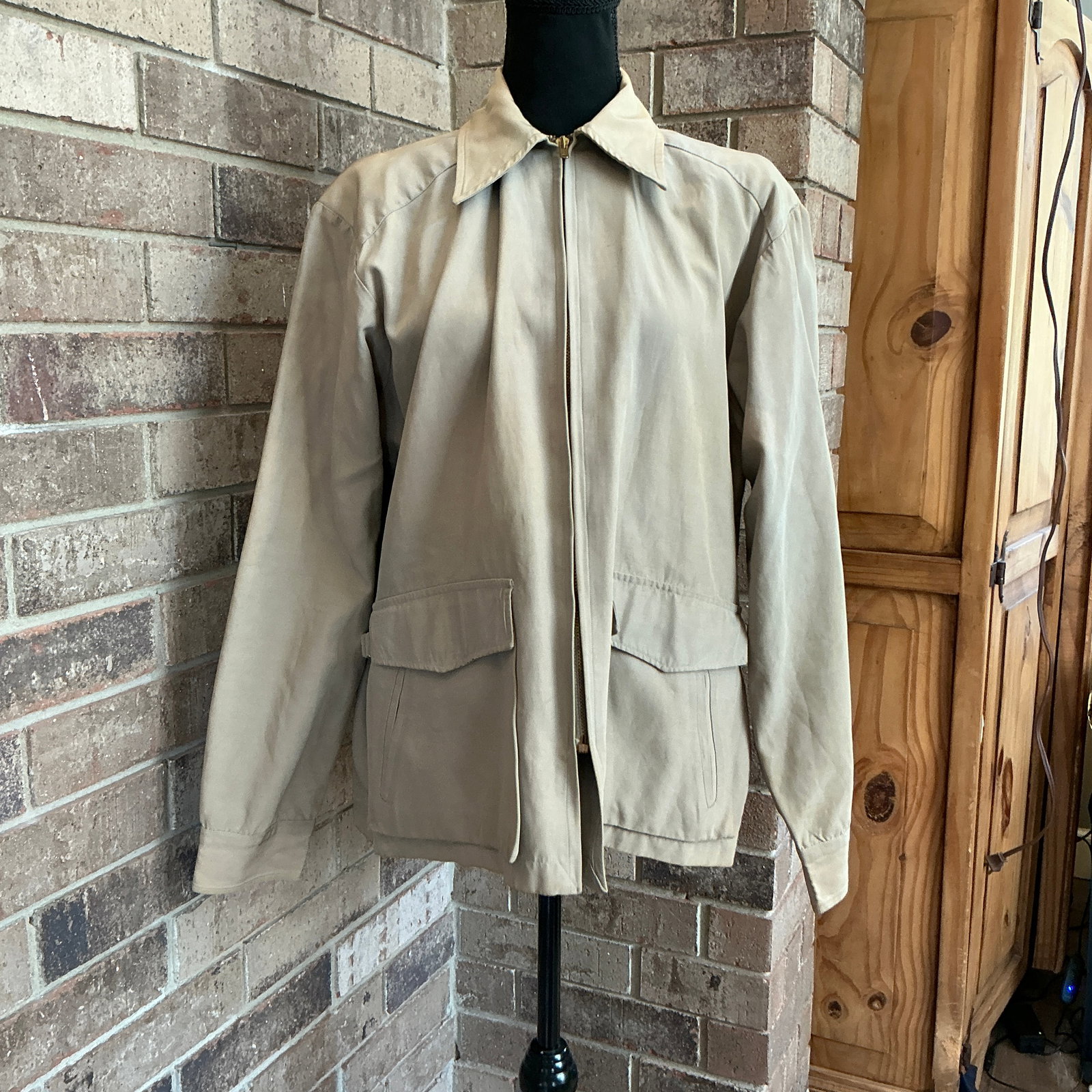 Vintage Tan Zip-Front Jacket, Minimalist Utility Style, Likely 1970s–80s (1 of 10)