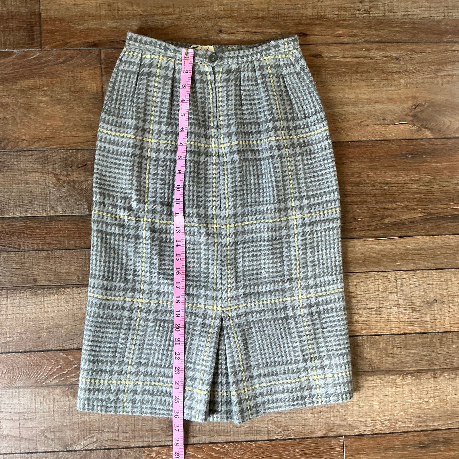 Vintage 1970s Jabak of California Wool Plaid Skirt High Waist A-Line Mod Tweed Skirt (1 of 5)