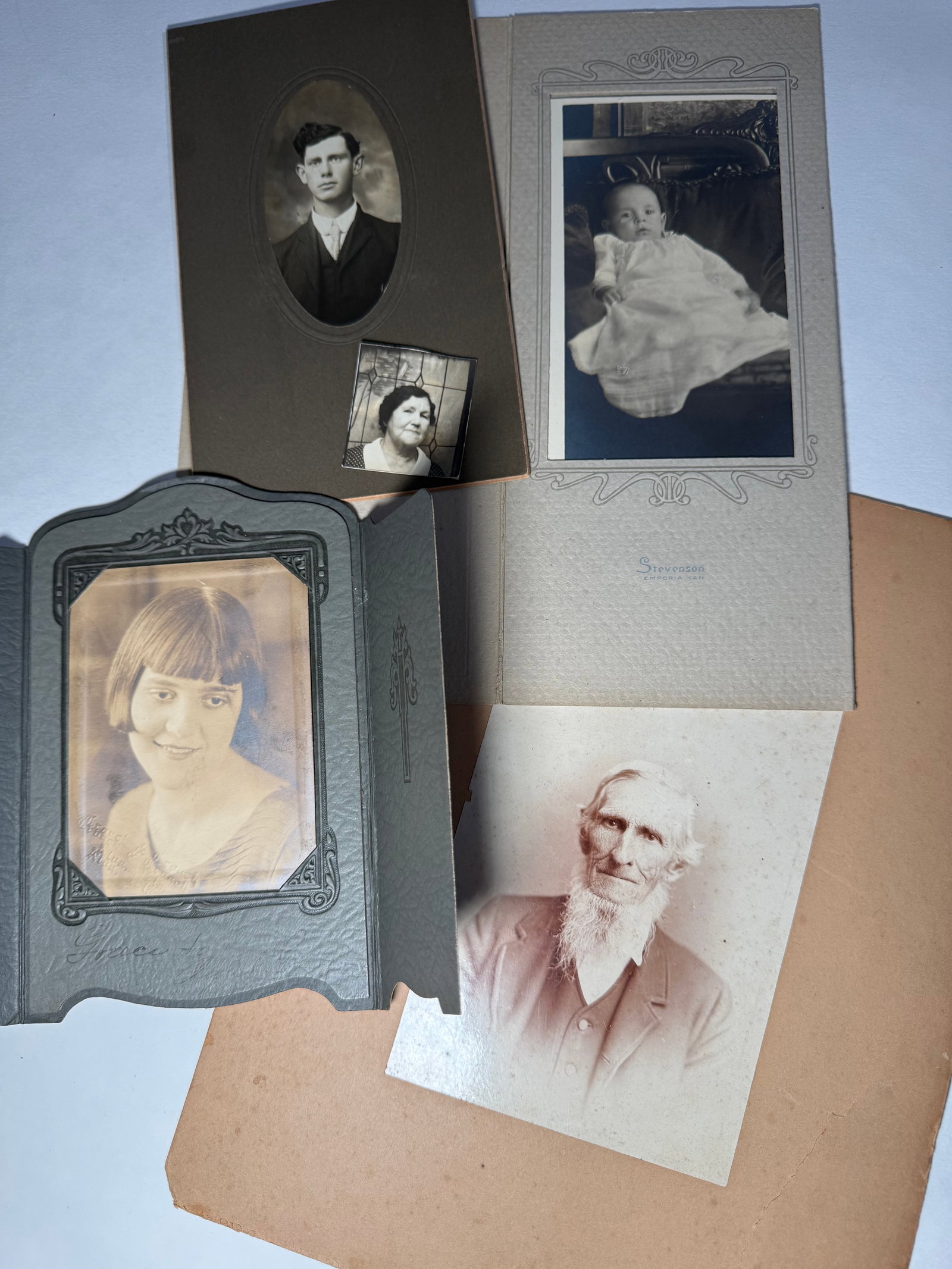 Antique Cabinet Card & Portrait Photograph Lot – Mixed Subjects Including Infant, Elderly Man & (1 of 6)