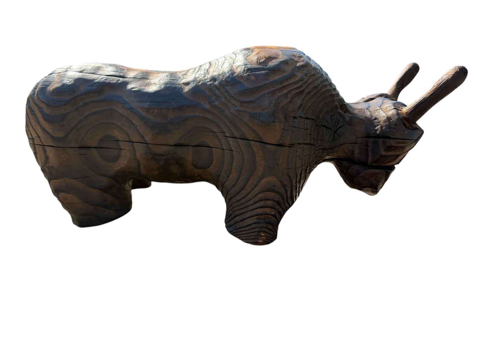 Vintage Witco Carved Wood Bull Sculpture Mid Century Modern Burnt Wood Brutalist (1 of 6)