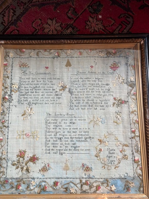 18th Century Needlework Sampler Maria Babb Aged 9 – Dated 1782 Antique Embroidery Description: (1 of 16)