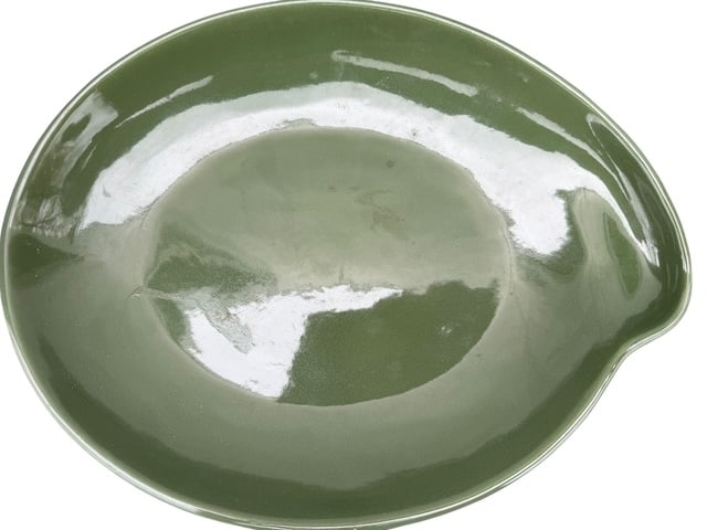 Vintage Eva Zeisel Green Serving Bowl Mid Century Modern Organic Form Dish ~13” (1 of 4)