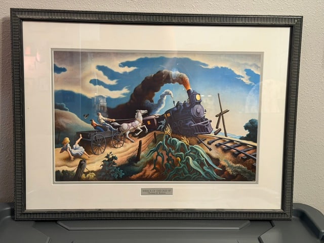 Thomas Hart Benton “Wreck of the Old 97" Framed Print Under Glass (1 of 8)