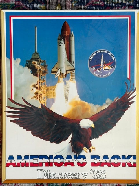 1988 NASA Space Shuttle Discovery “America’s Back!” Framed Poster (1 of 7)