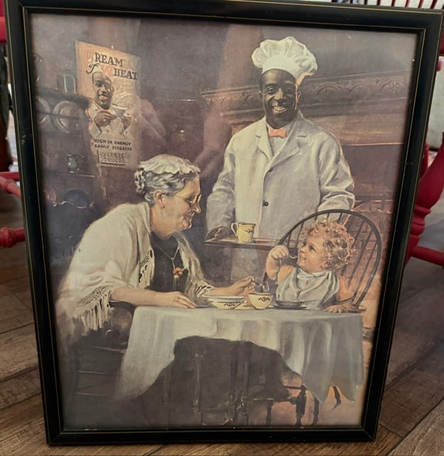 Vintage Cream of Wheat Advertising Print Framed Black Americana Kitchen Scene (1 of 6)