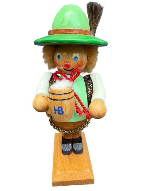 Steinbach Germany Handcrafted Bavarian Beer Drinker Wooden Figure with HB Stein (1 of 4)