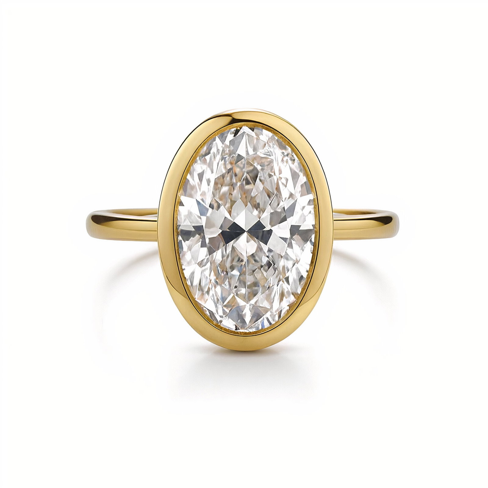 IGI Certified Lab Grown Oval Bezel Solitare Ring 5 Carats 14K (1 of 3)