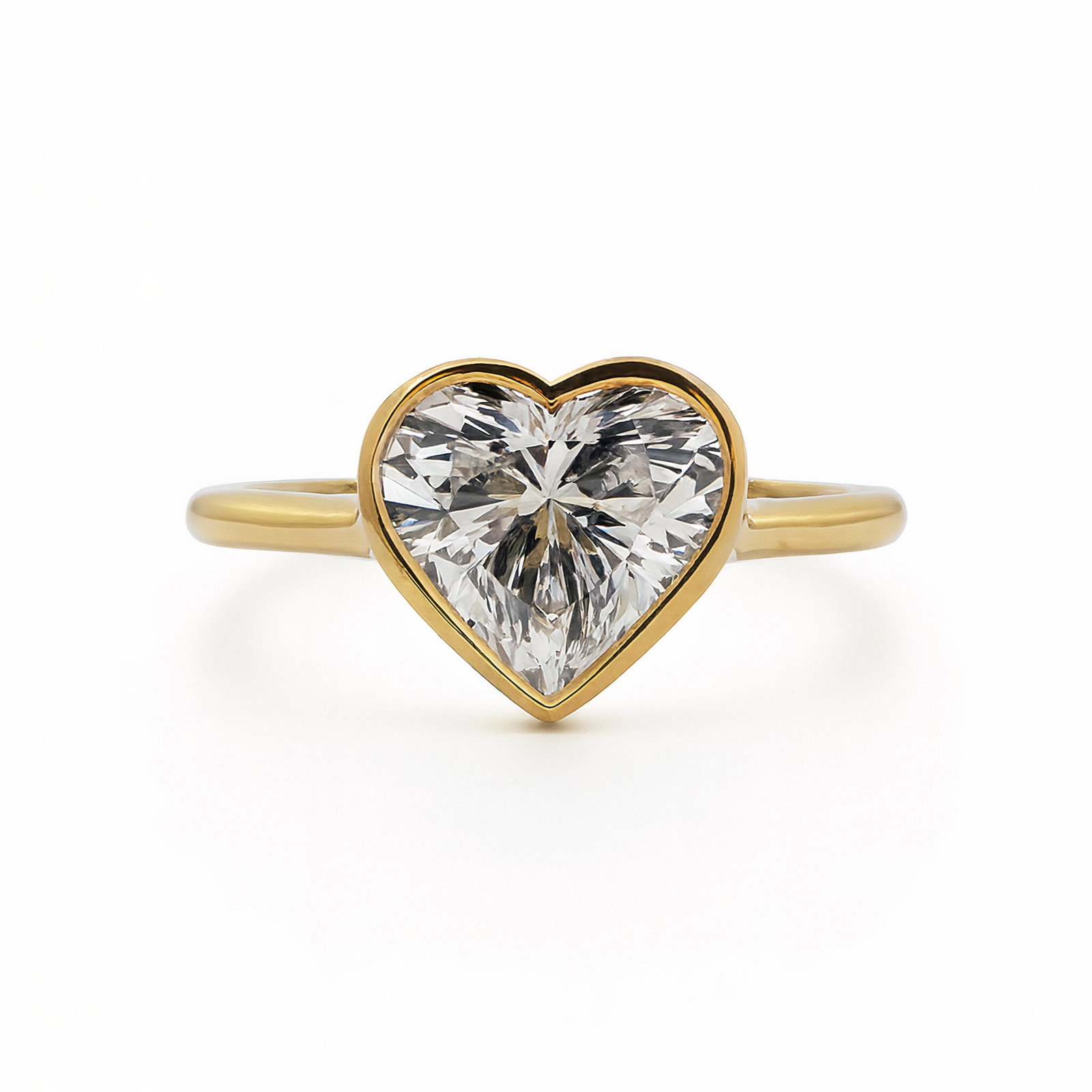 IGI Certified Lab Grown Diamond Heart Bezel Solitare Ring 3 Carats 14K (1 of 3)