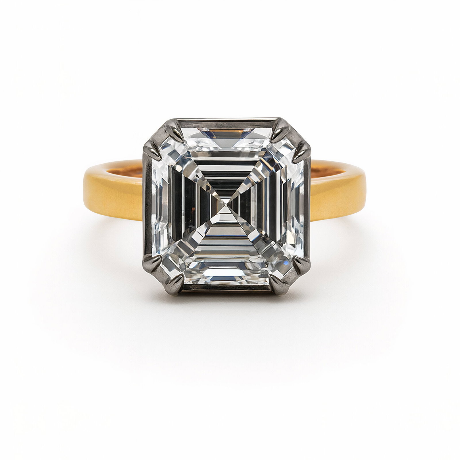 IGI Certified Lab Grown Asscher Cut Engagement Ring 5 Carats F VS1 18K (1 of 3)