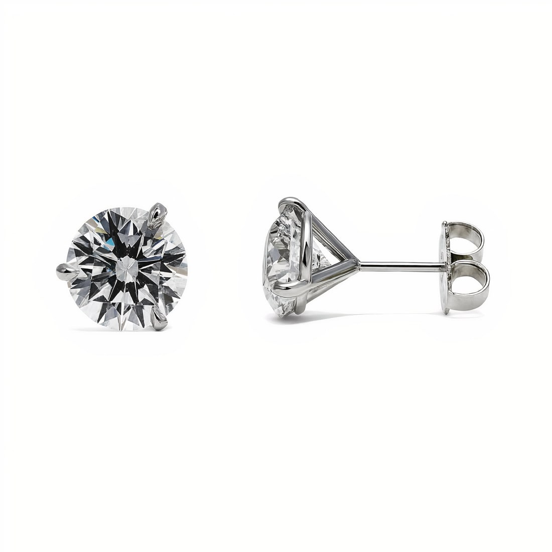 Lab Grown IGI Certified Diamond Stud Earrings 4 Carats D VVS2 (1 of 1)