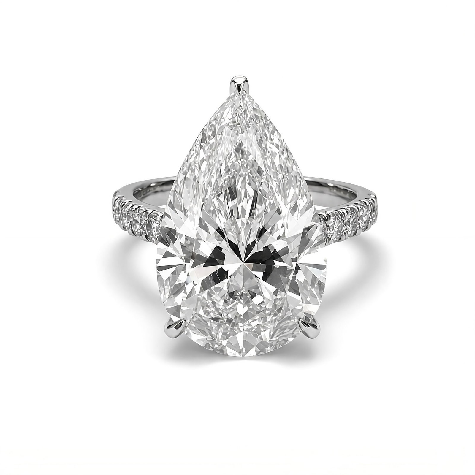 IGI Certified Lab Grown Pear Shape Diamond Engagement Ring 7 Carats 14K (1 of 3)