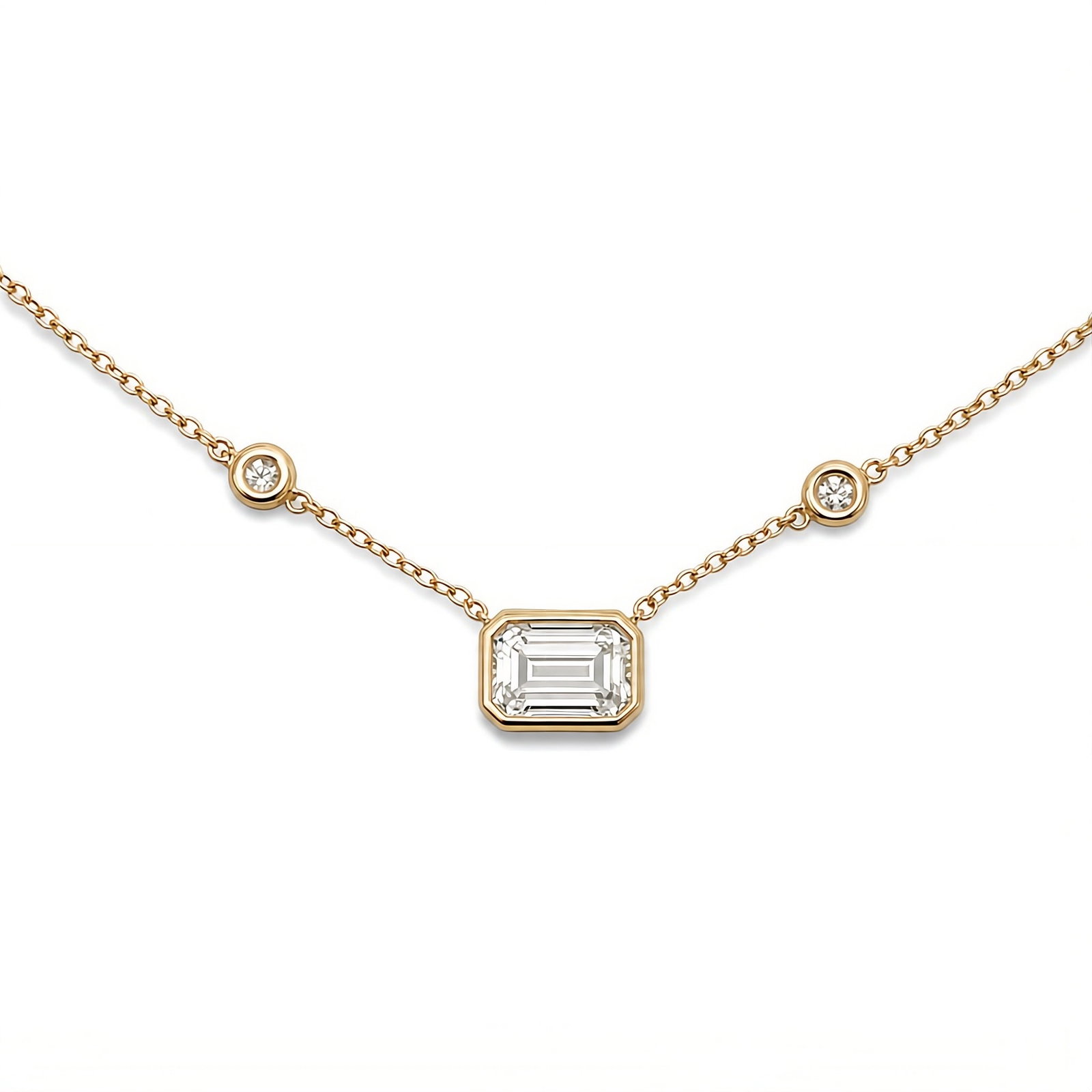 IGI Certified Lab Grown Emerald Cut Pendant Diamond by the Yard 2.50 CTTW 14K (1 of 2)
