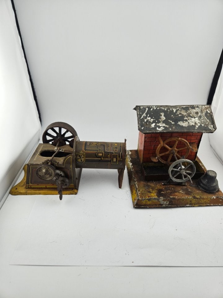 Antique German Steam Engine w/ Waterwheel Accessory. (1 of 10)