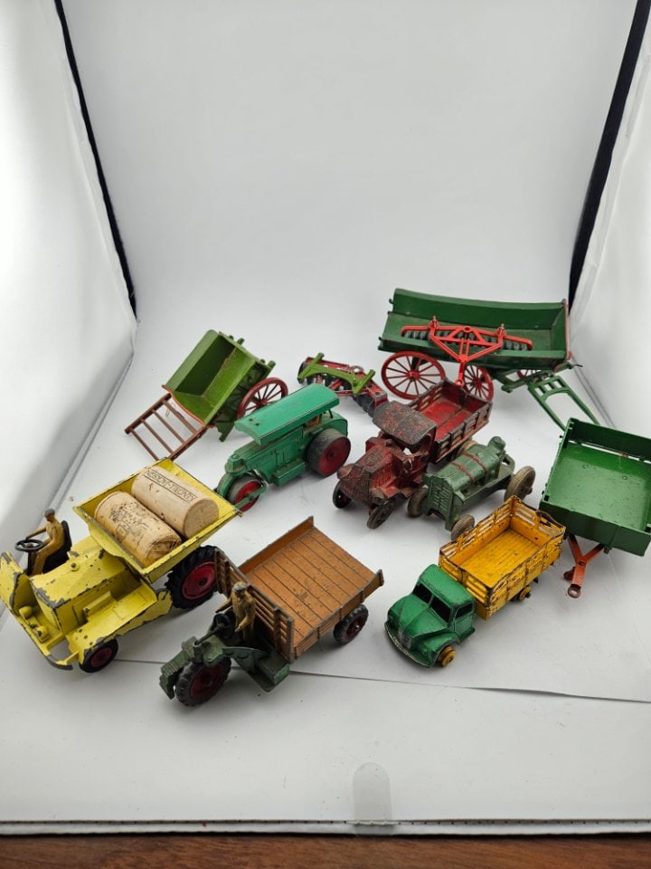 Group of Cast Iron and Tin Farm Related Carts and Vehicles. (1 of 13)