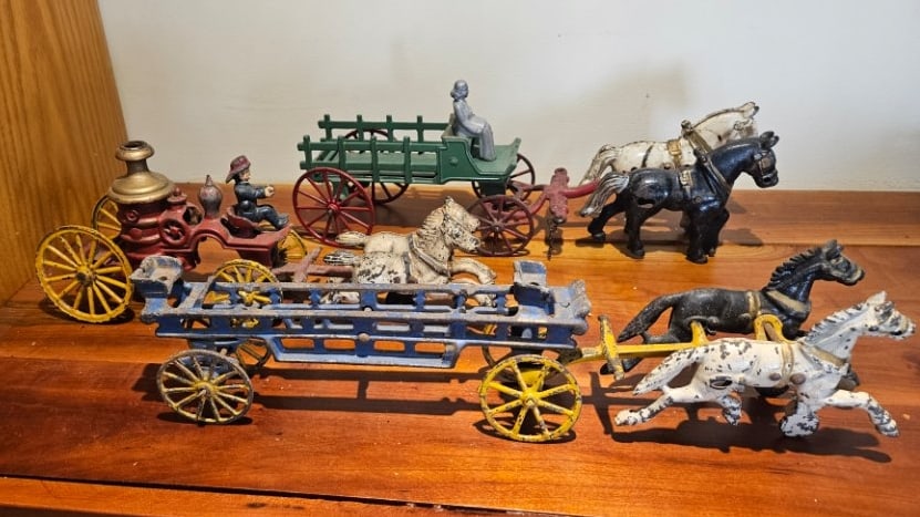 Another Trio of Antique Metal Horsedrawn Vehicles. (1 of 7)
