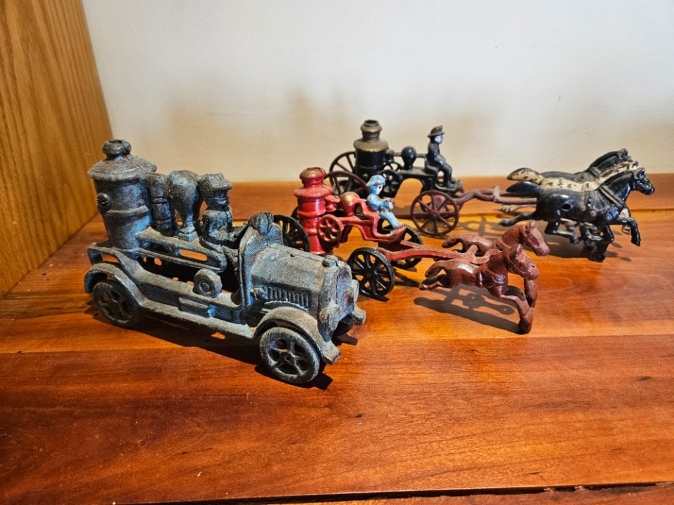 A Lot of Three Antique Cast-Iron Pumpers. (1 of 5)