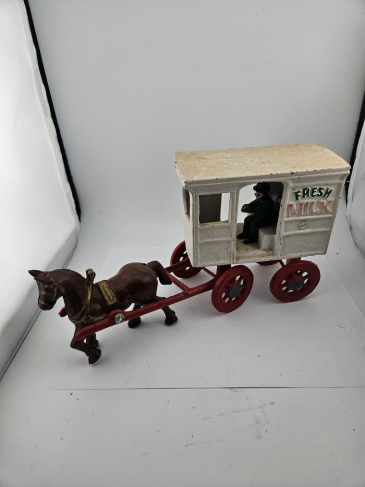 Newer Fresh Milk Wagon with Horse (1 of 6)