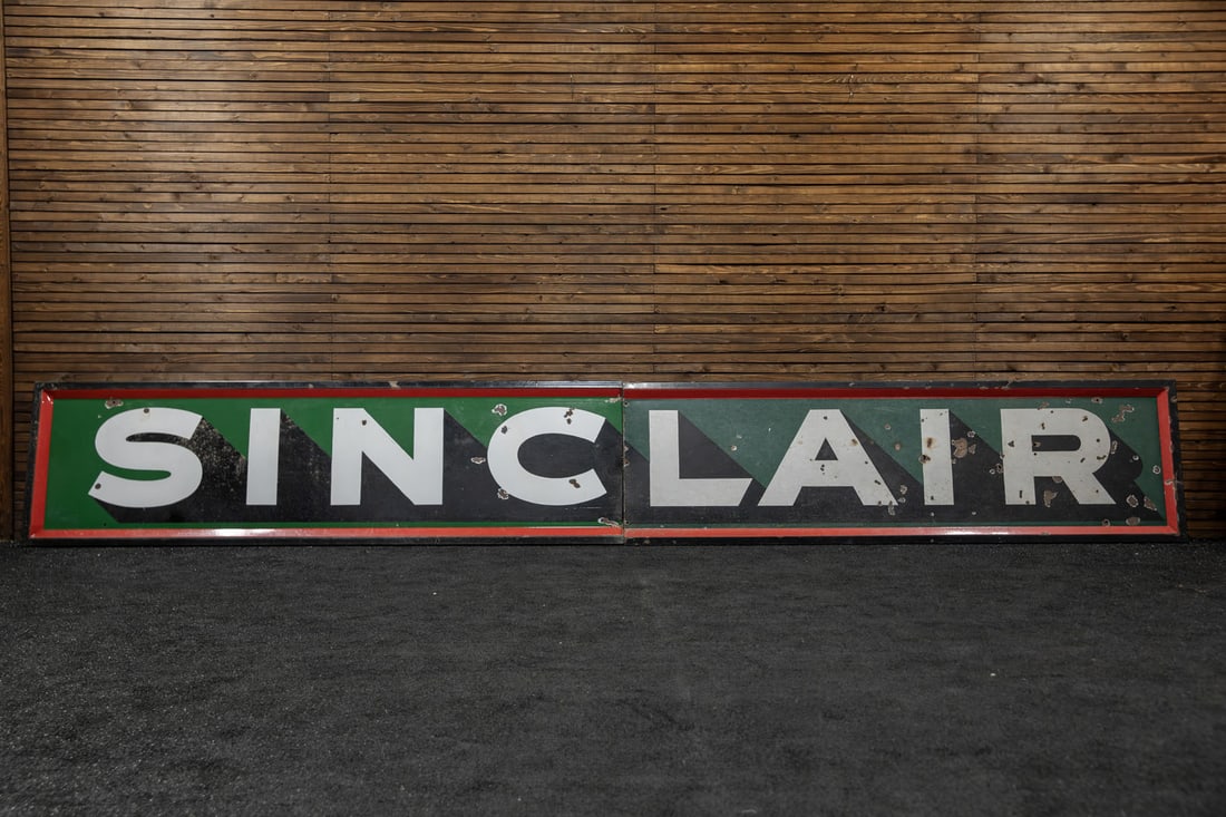 Large Sinclair Two-Panel Single-Sided Porcelain Sign (1 of 2)