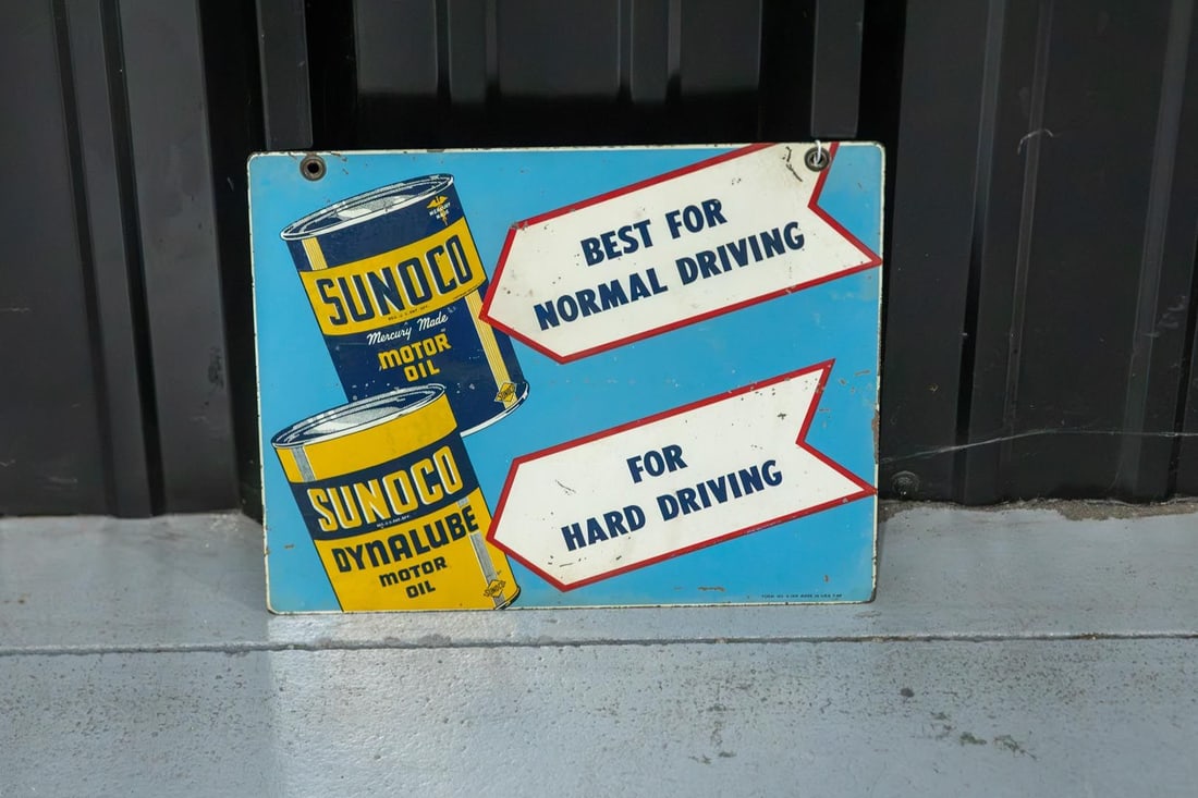 Sunoco Oil Painted Double-Sided Tin Sign (1 of 2)