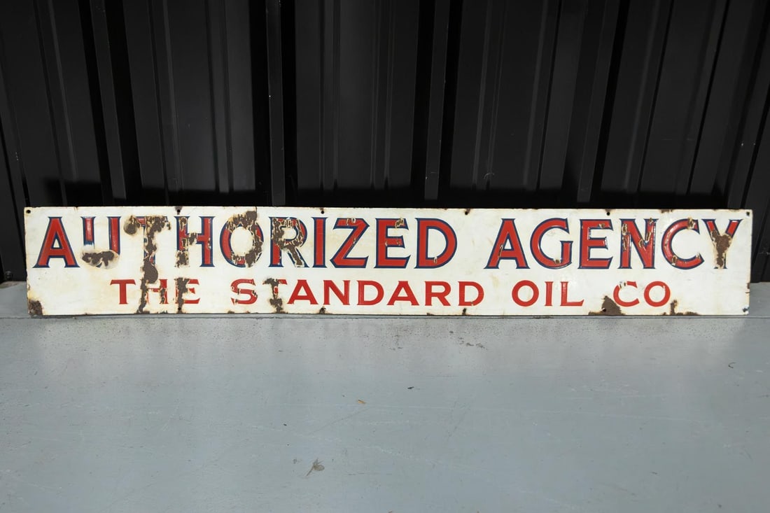 Authorized Agency Standard Oil Co Single-Sided Porcelain Sign (1 of 2)