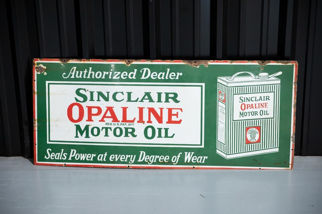 Sinclair Opaline Motor Oil Single-Sided Porcelain Sign (1 of 3)