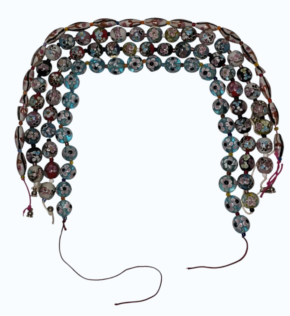 Grouping Of 4 Strings Of Art Glass Beads Strings For Necklaces Approx. 16" Long Each: Grouping Of 4 Strings Of Italian Art Glass Beads Strings For Necklaces. See Pics. Measures 4" X 4" X 4" ( For Shipping Purposes). All items must be retrieved or shipped within 15 days of auction end.