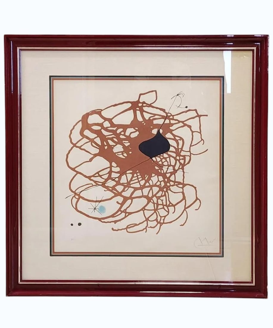 Original Lithograph Limited Edition Titled "BEATS" Signed Miro With COA Well Framed: Original Lithograph Limited Edition Titled "BEATS" Signed Miro With COA, H.C Artist Proof. Frame Measures 38" X 38", Sight 25" X 25". All items must be retrieved or shipped within 15 days of auction e