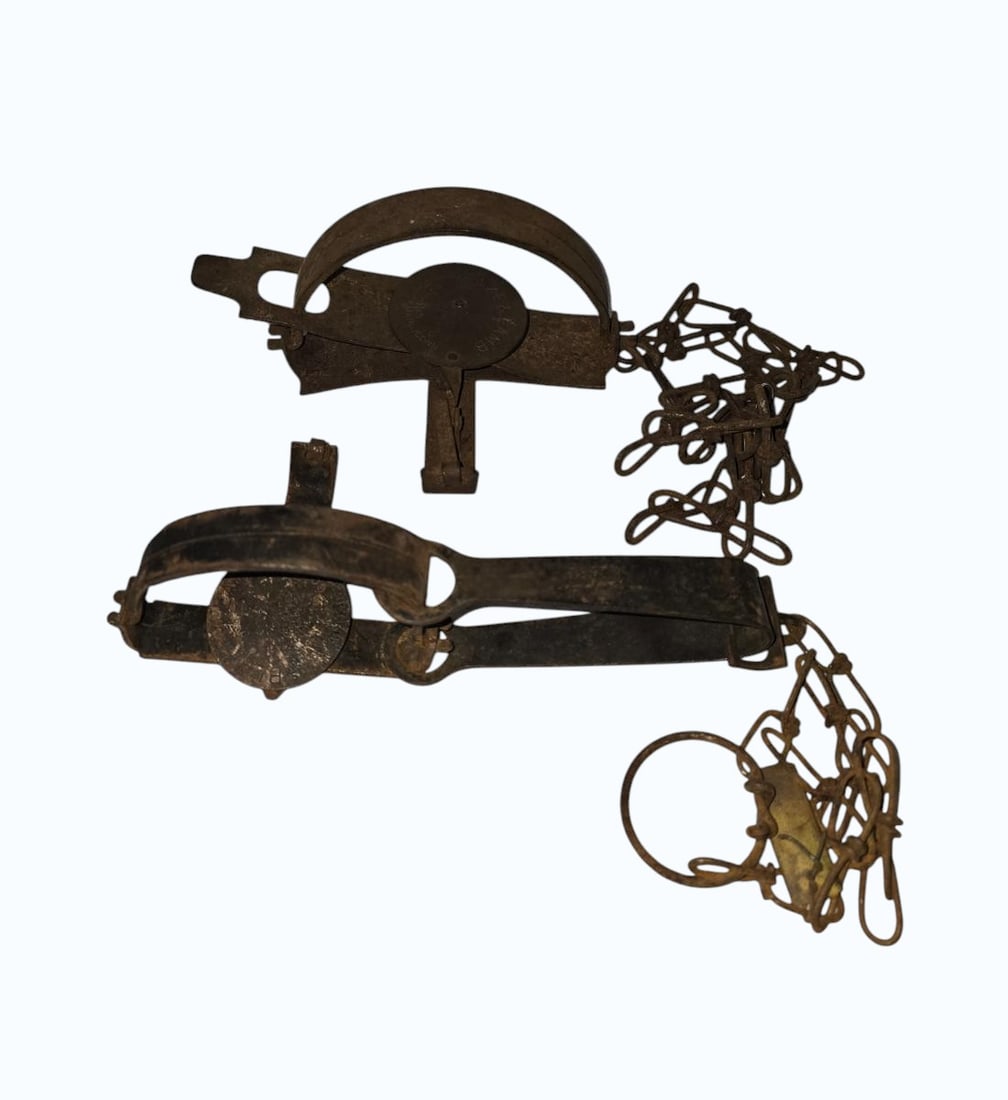 Lot Of 2 Antique Blake And Lamb Steel Traps (1 of 4)