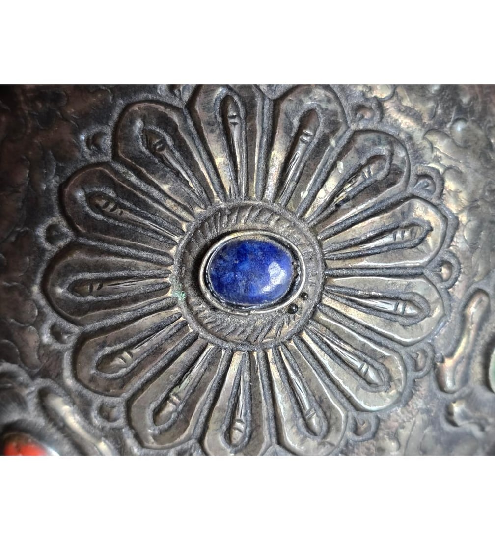 Antique 19th C Hand Chased Silver Round Box - 15