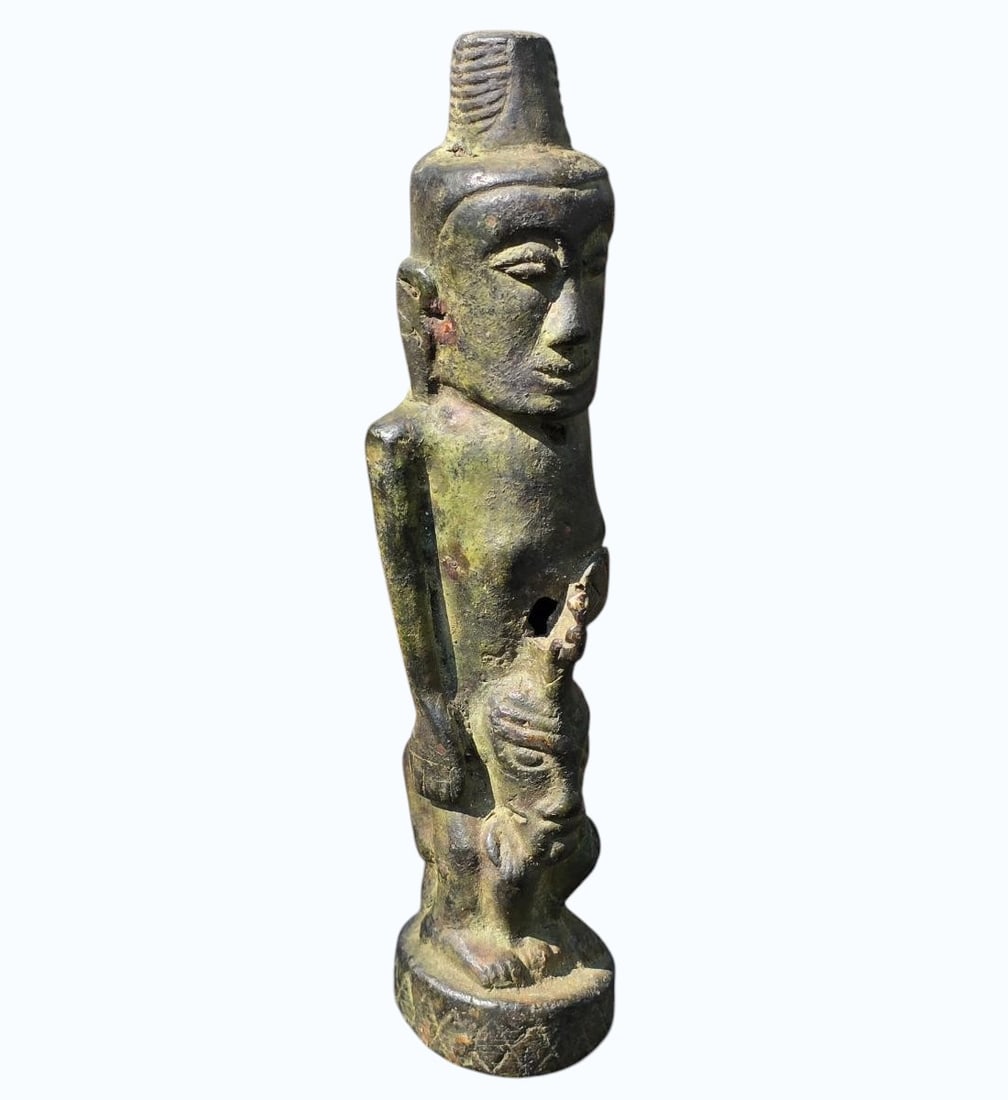 Antique Ceremonial Figural Bronze Finial 19th Century (1 of 20)