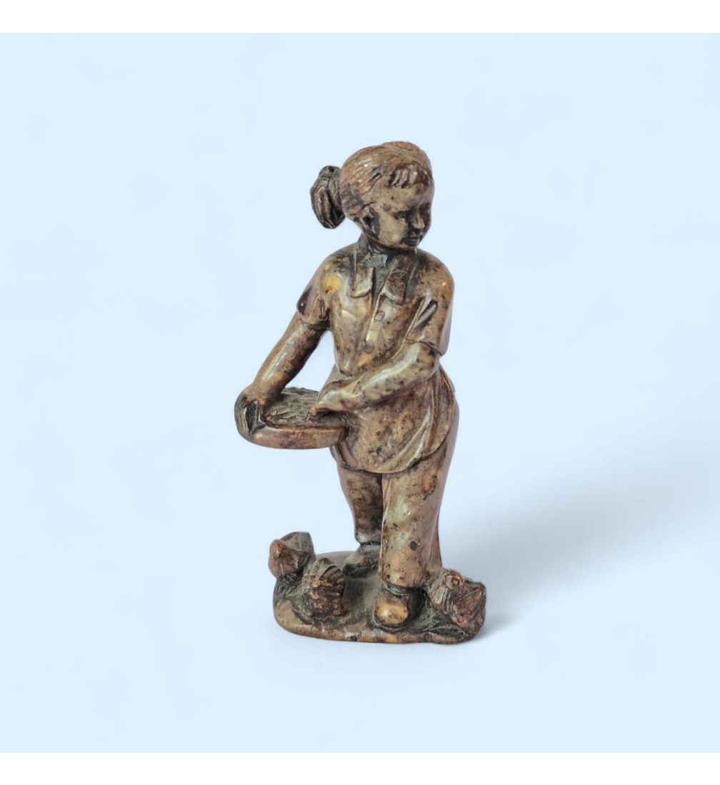 A Vintage Chinese Cultural Revolution Figure Carved Soapstone 1960's (1 of 10)