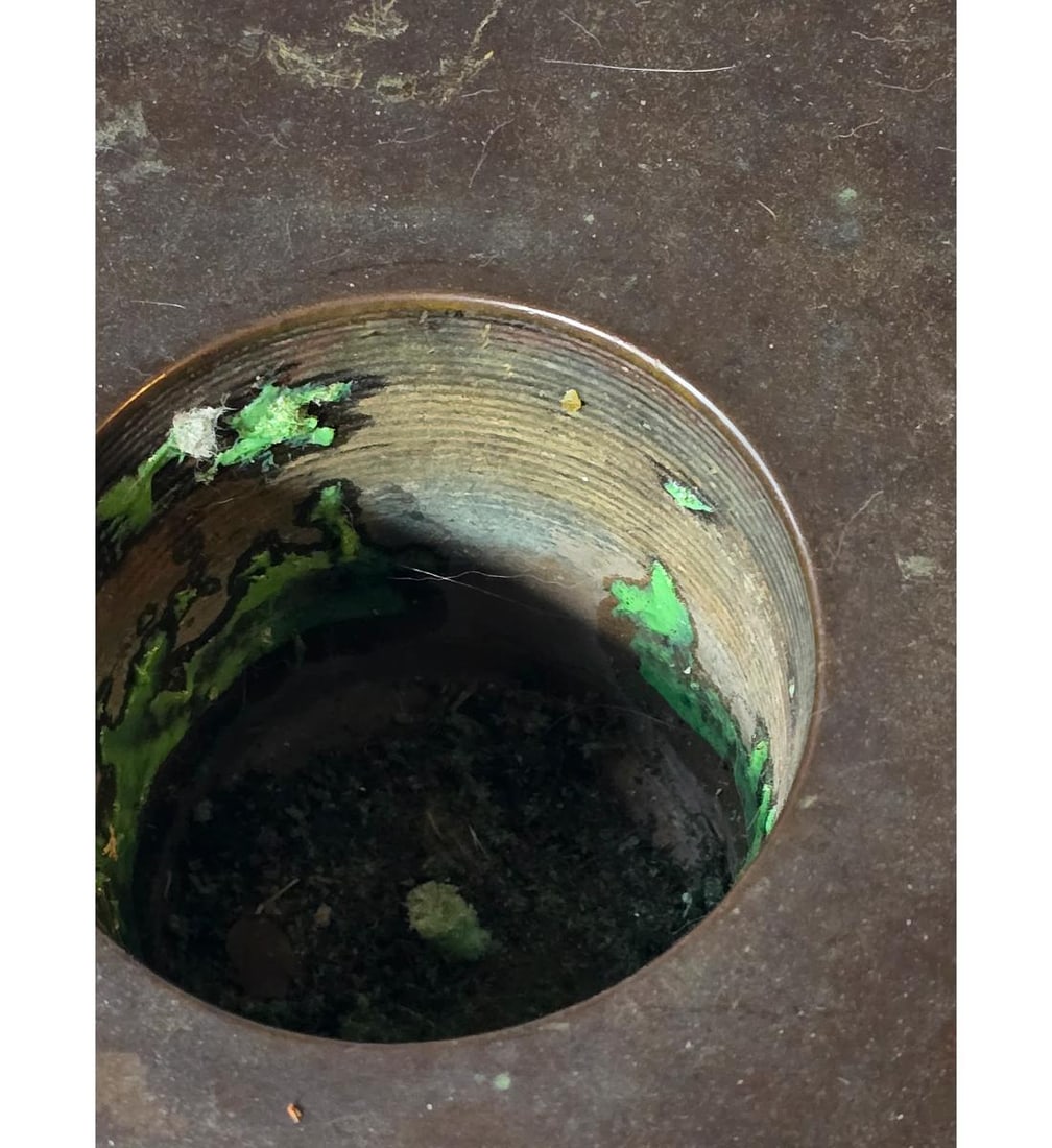 Antique Japanese Bronze Usubata Flower Vase Signed 19th C Meiji Period - 2