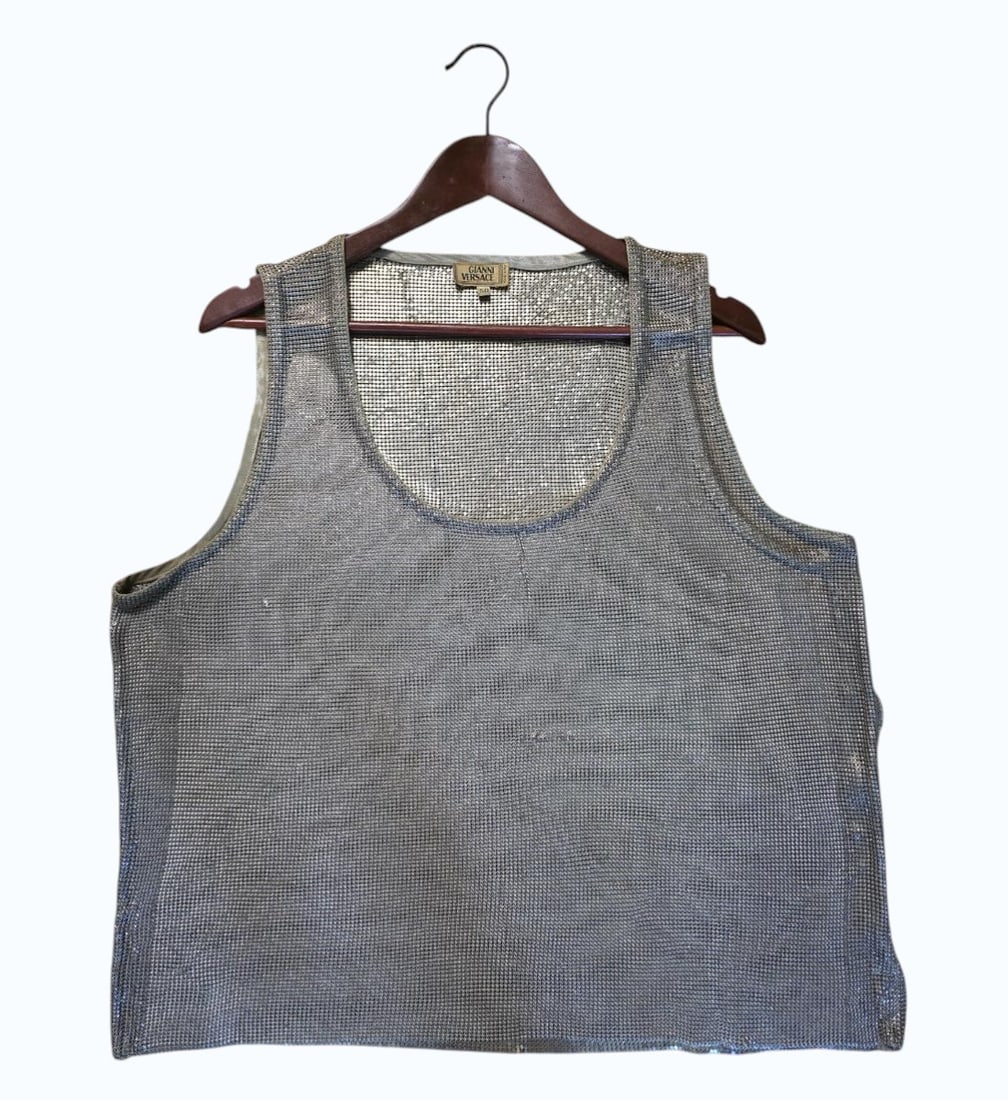 Original Vintage Gianni Versace Silver Oroton Metal Mesh Vest (1 of 20)