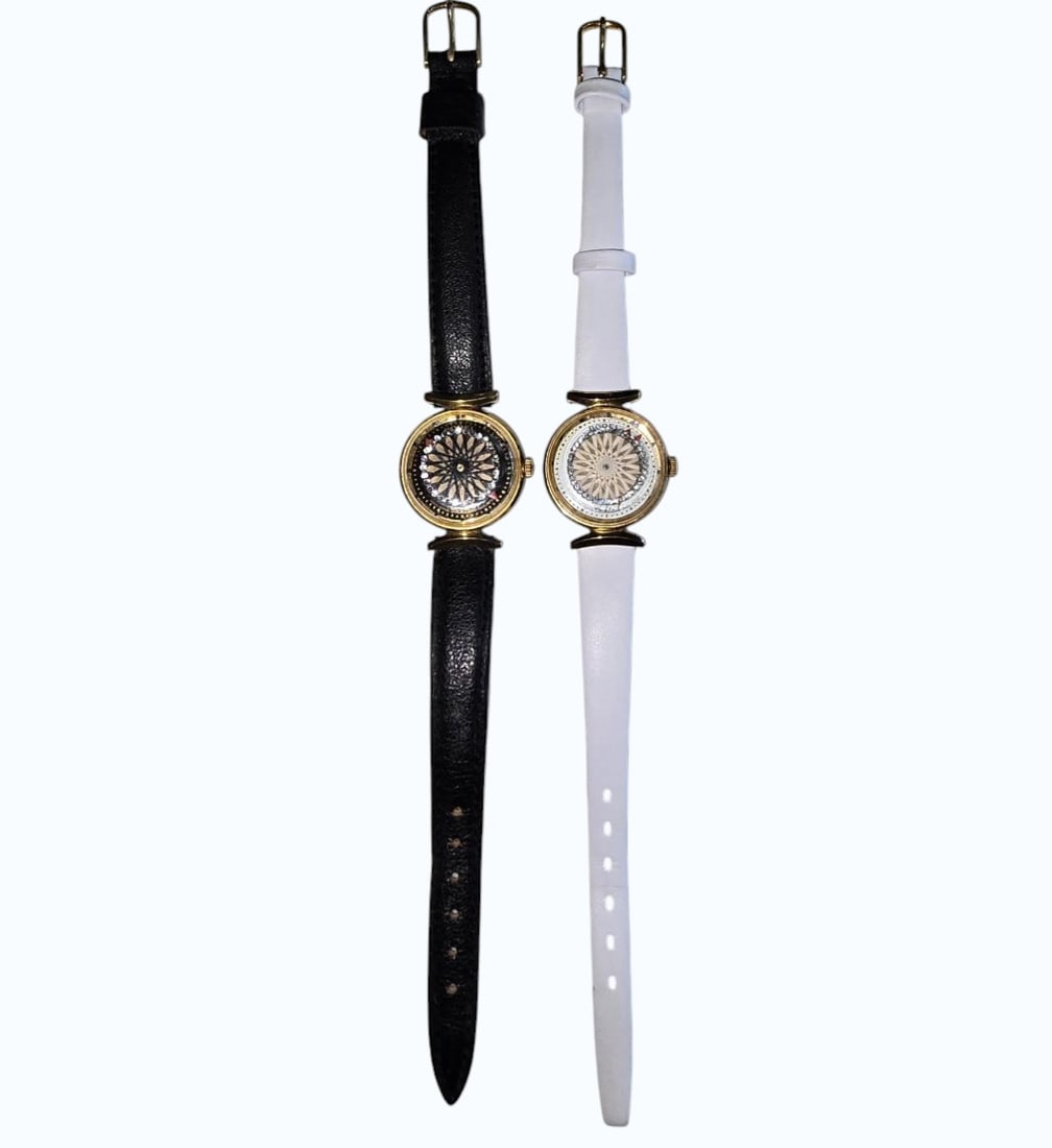 Pair Of Fine Vintage Earnest Borel Kaleidoscope Ladies Watches Both Runs Very KQQL: Pair Of Fine Vintage Earnest Borel Kaleidoscope Ladies Watches Both Runs Very KQQL. Measures 9" X 1" X 1/2". See Pics. All items must be retrieved or shipped within 15 days of auction end. Items remai