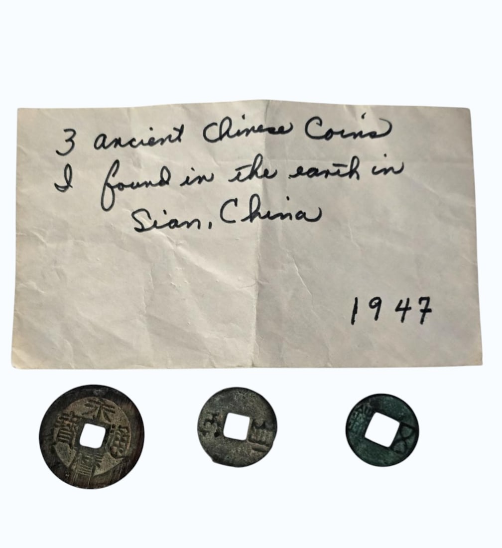 Lot Of 3 Ancient Chinese Coins Found In 1947 Siam China (1 of 7)