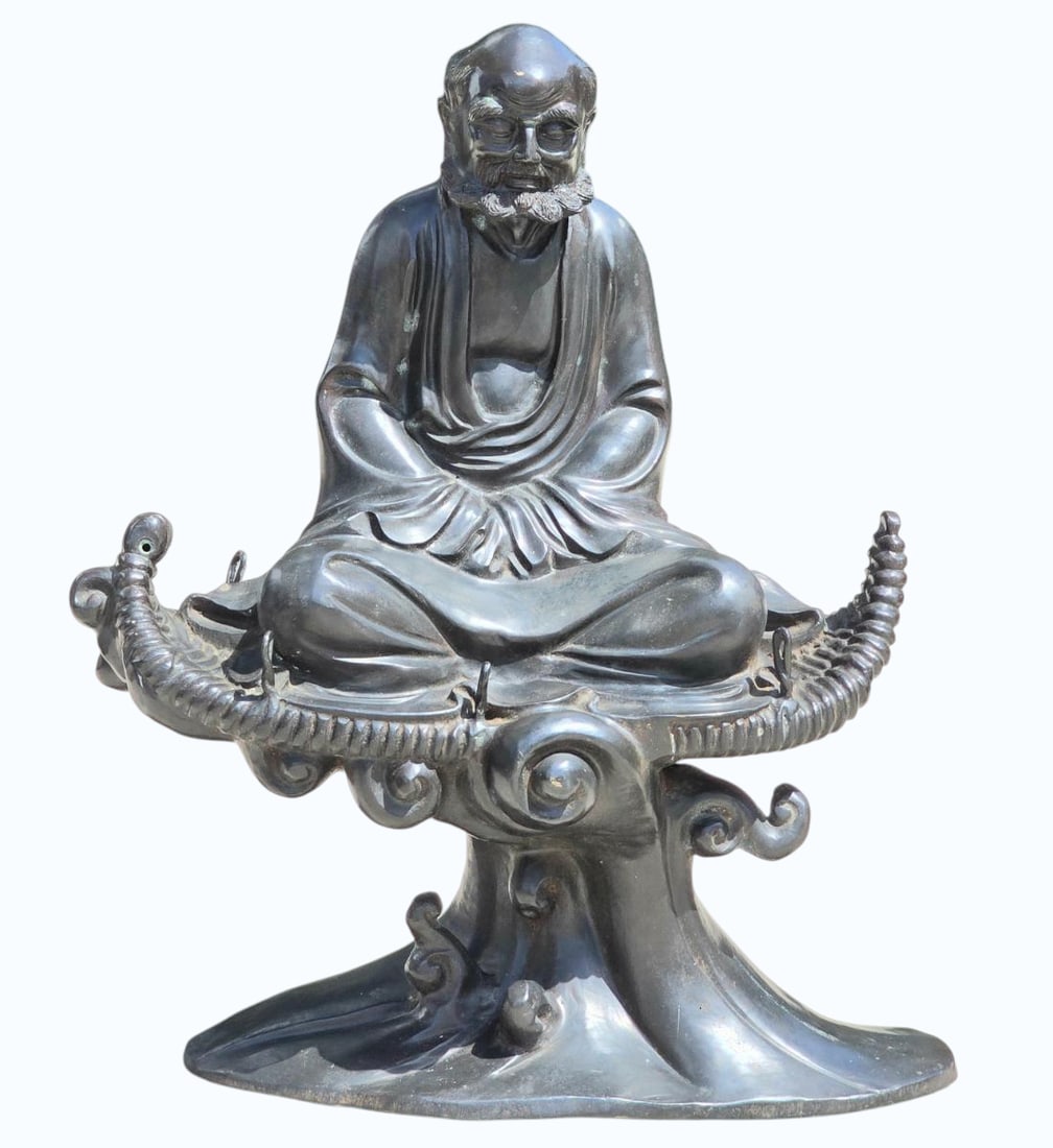 A Large Vintage Cast Metal Seated Buddha Chinese Figure: A Large Vintage Cast Metal Seated Buddha Chinese Figure. Measures 24 X 27.5" X 12.5". All items must be retrieved or shipped within 15 days of auction end. Items remaining in our possession after this