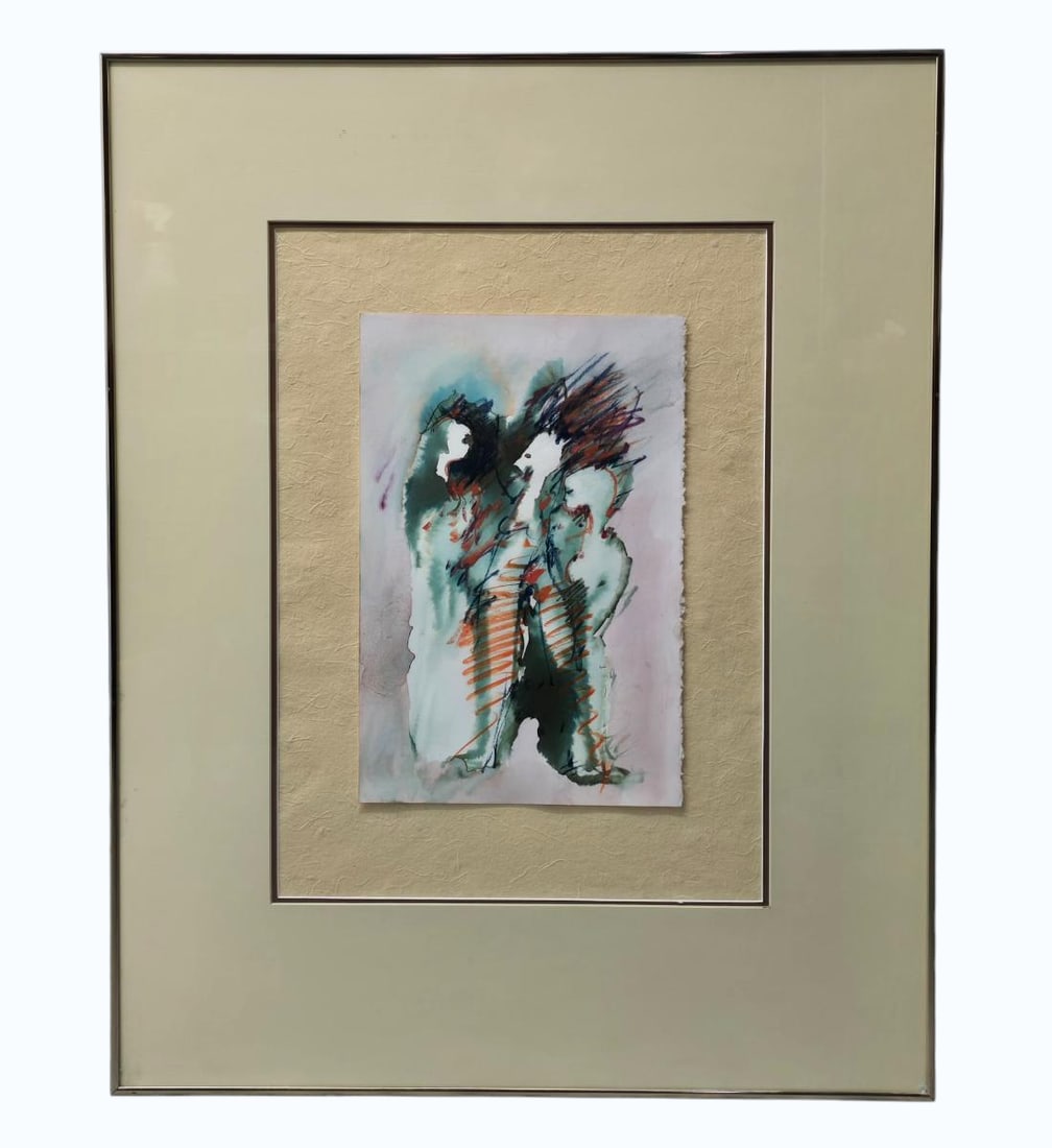 Abstract Watercolor Painting By Noela Jane Hjorth 1940-2016 Australian Artist: 10" X 15" Abstract Watercolor Painting By Noela Jane Hjorth 1940-2016. From A 90 Year Old Estate. Frame Measures 32 1/4" X 25 1/4". All items must be retrieved or shipped within 15 days of auction end
