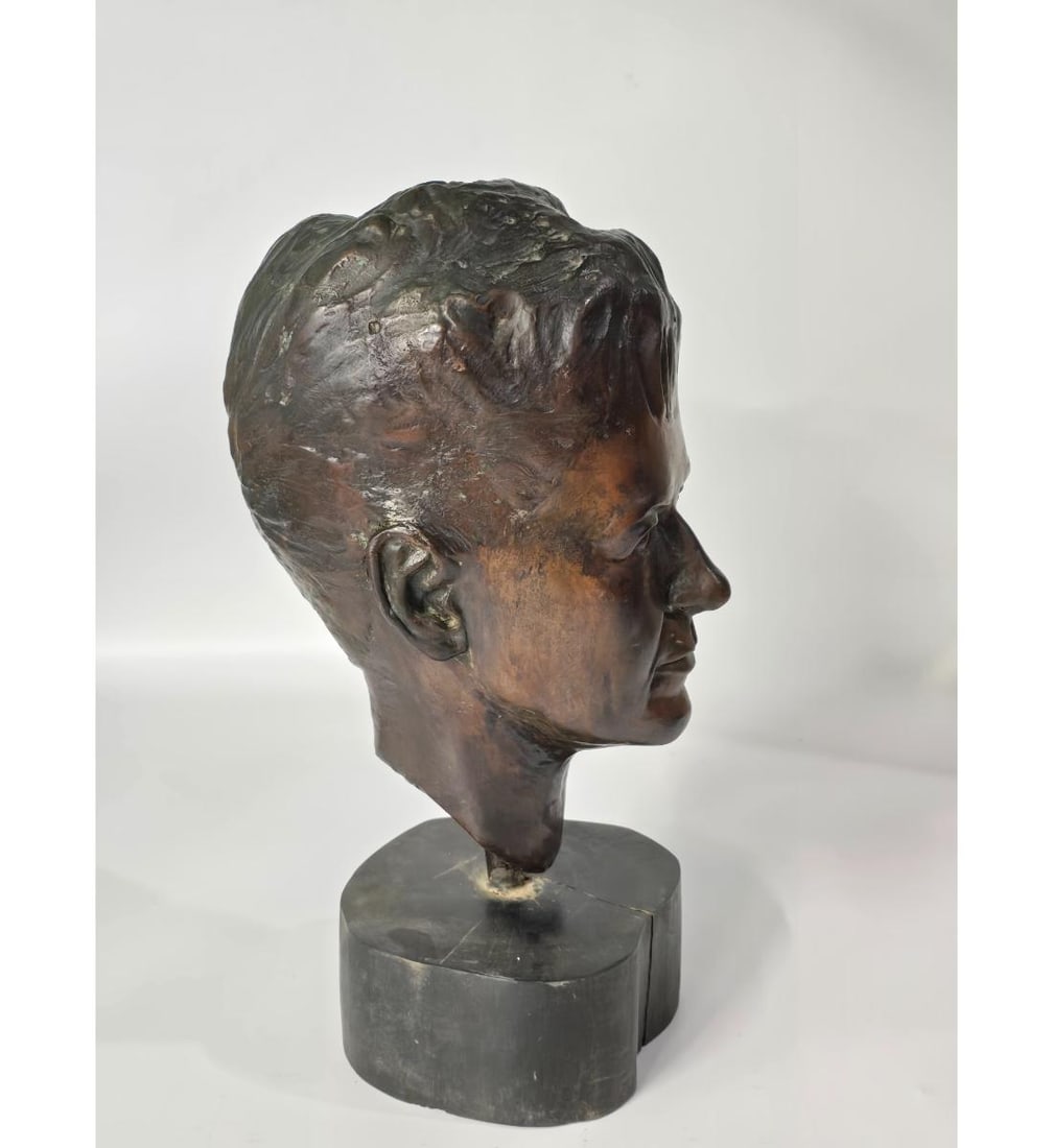 Antique Bust Copper Over Plaster - 2