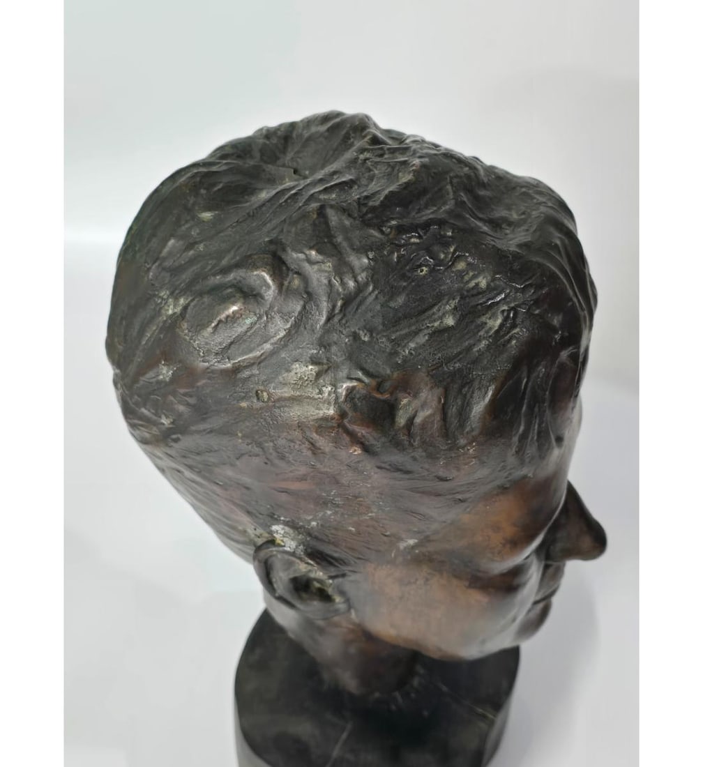 Antique Bust Copper Over Plaster - 3