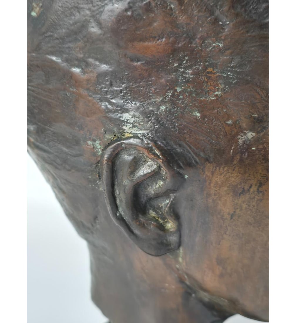 Antique Bust Copper Over Plaster - 4