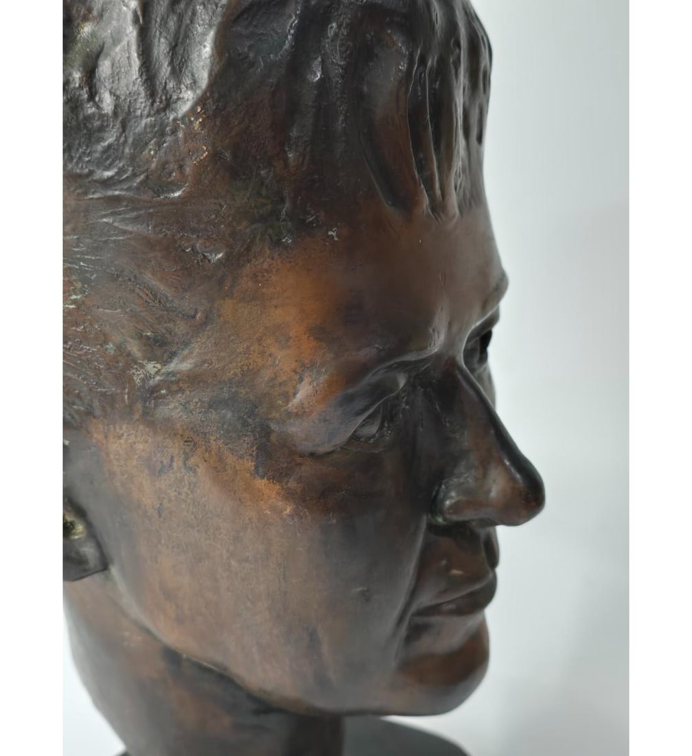 Antique Bust Copper Over Plaster - 5
