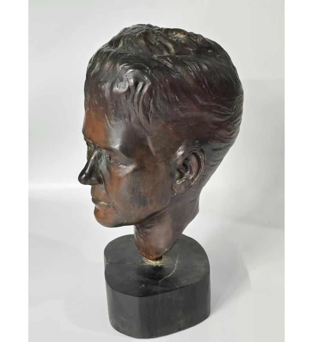 Antique Bust Copper Over Plaster - 7