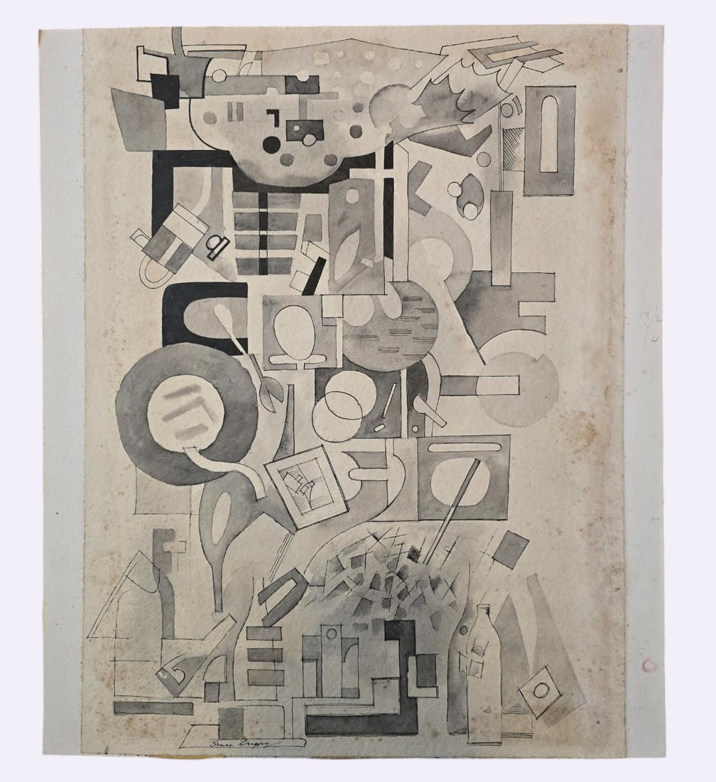 Bruce Gregory (American, 1917-2002) Ink & Watercolor On Paper Abstract Unframed: Bruce Gregory (American, 1917-2002) Ink On Paper Abstract. Measure 20" X 17". All items must be retrieved or shipped within 15 days of auction end. Items remaining in our possession after this time wi