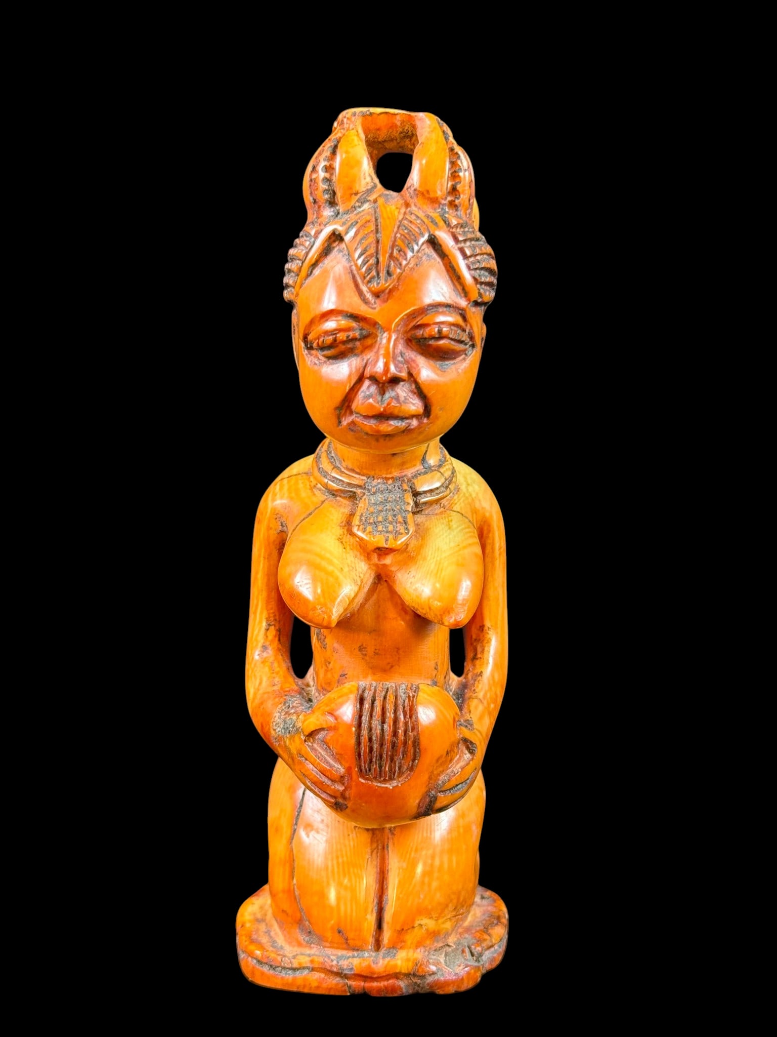 Antique 19th century Central African carved maternity figure (phemba or pfemba) (1 of 13)