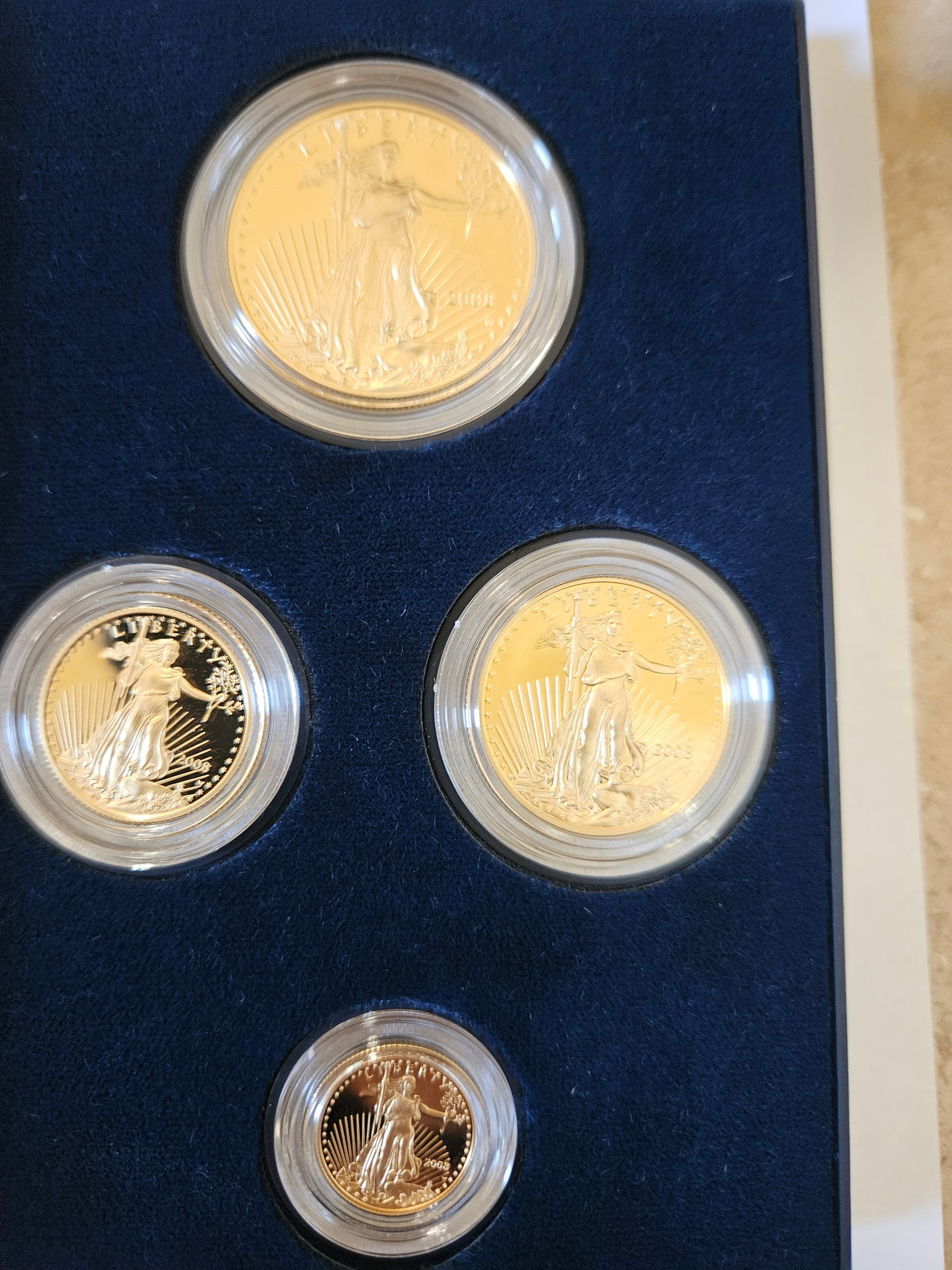2008 AMERICAN EAGLE 4 COIN GOLD PROOF SET: 2008 AMERICAN EAGLE PR 70 DEEP CAMEO 4 COIN GOLD PROOF SET ORIGINAL DROP DATE 3.4.08 ONLY 11,894 IN EXISTENCE VERY RARE