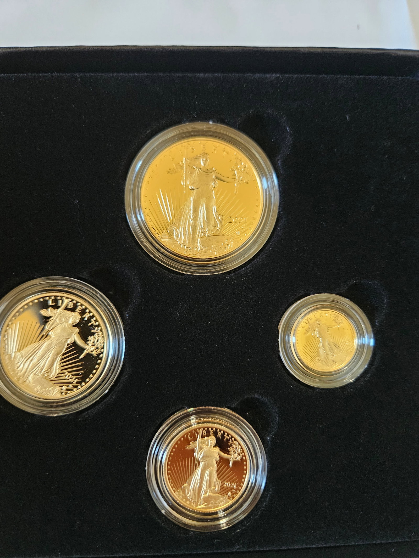 2021 AMERICAN EAGLE 4 COIN GOLD PROOF SET: 2021 W AMERICAN EAGLE TYPE 2 PR 70 DEEP CAMEO 4 COIN GOLD PROOF SET ORIGINAL DROP DATE 7.29.21 ONLY 10,156 IN EXISTENCE