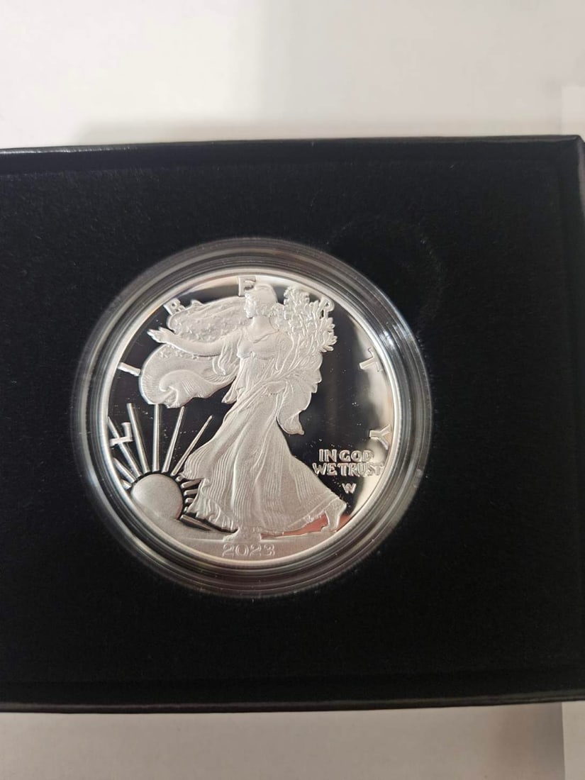 2023 AMER EAGLE ONE OUNCE SILVER PROOF: 2023 W AMERICAN EAGLE ONE OUNCE SILVER PROOF SET DEEP CAMEO ADVANCED RELEASE PR 70 ORIGINAL DROP DATE 3.2.23 ONLY 560,462 IN EXISTENCE .