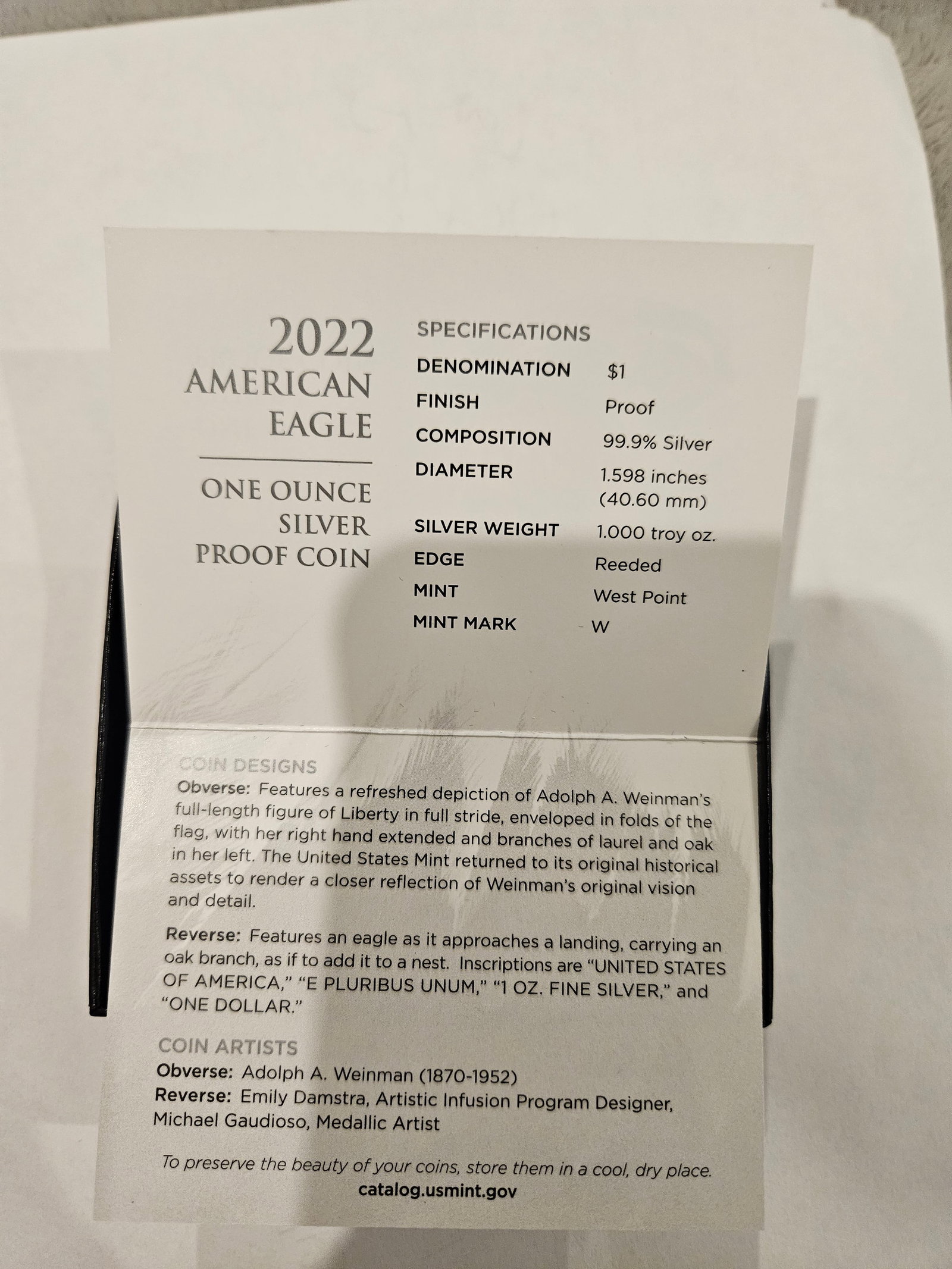 2022 W AMERICAN EAGLE PROOF - 4